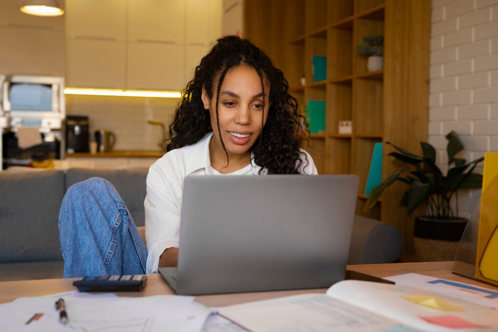 student looking at computer